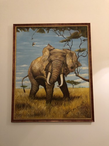 Quadro pittura tela elefante - pittura,