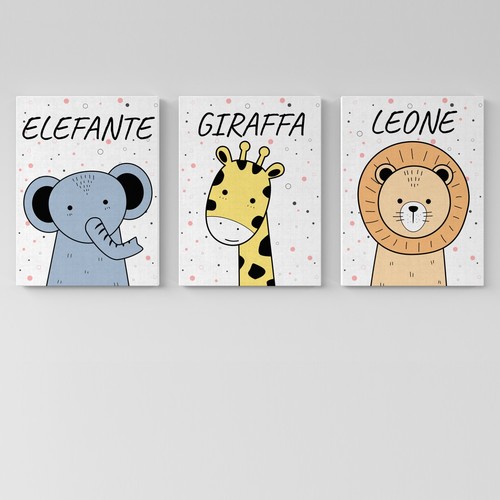 Set quadri tela - 3, per