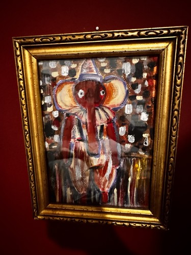 Quadro dipinto olio elefante - quadro,