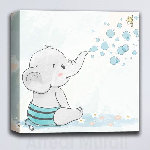Quadro moderno elefantino baby - quadro,