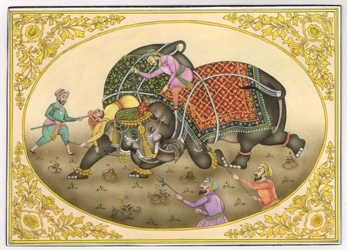 Indiano caccia art dipinto - indiano,