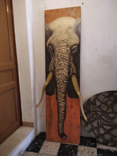 Quadro elefante tecnica mista - quadro,