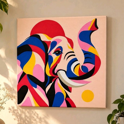 Quadro fatto mano elefante - mano,