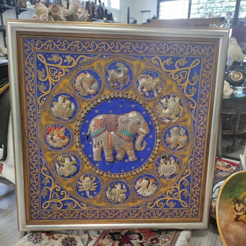 Quadro indiano con - , elefante